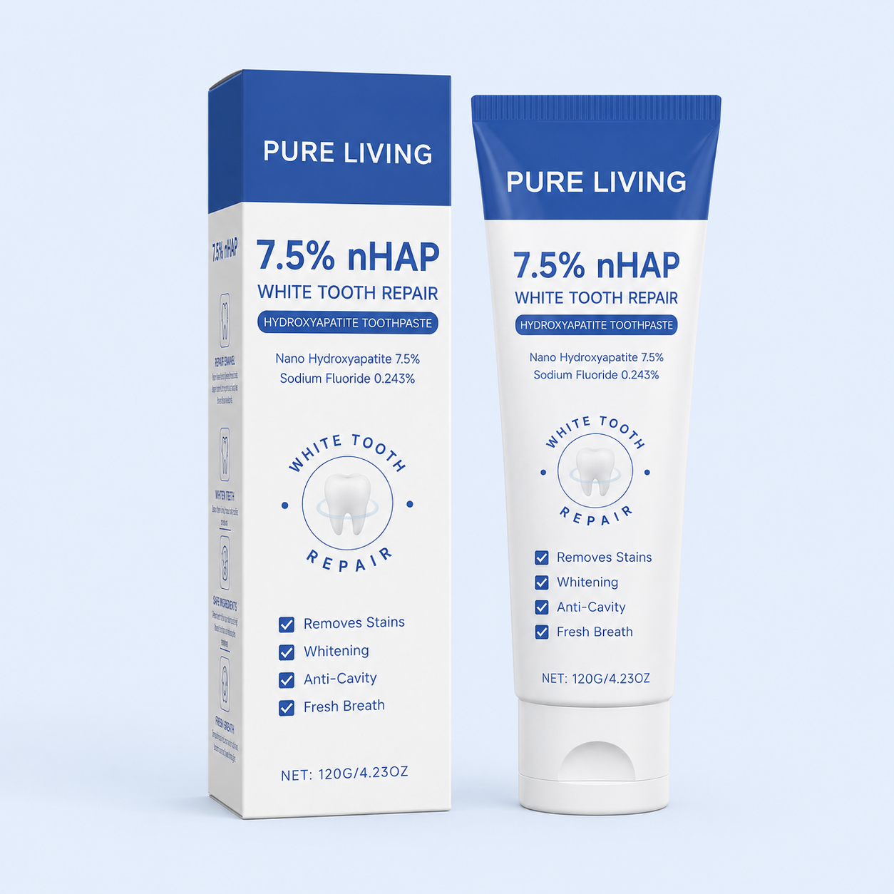 Hydroxyapatite Toothpaste 7.5% Gentle Mint 120g/4.2oz — Pure Living