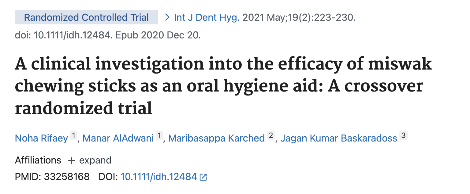 Rifaey et al., International Journal of Dental Hygiene, 2021 — PMID 33258168
